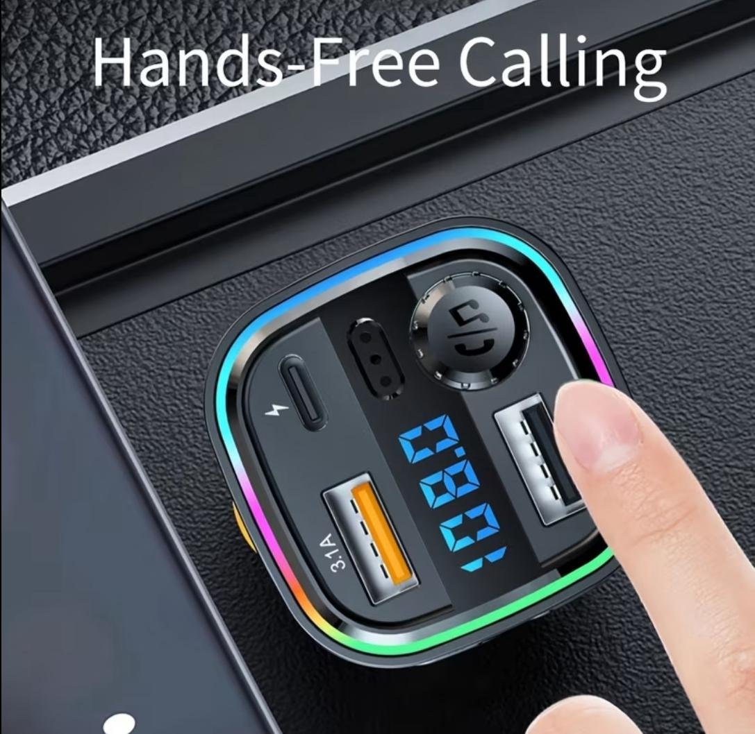 C26 Car Bluetooth FM Transmitter MP3 Player with USB-C 3.1A & RGB Ambient Light - Image 3